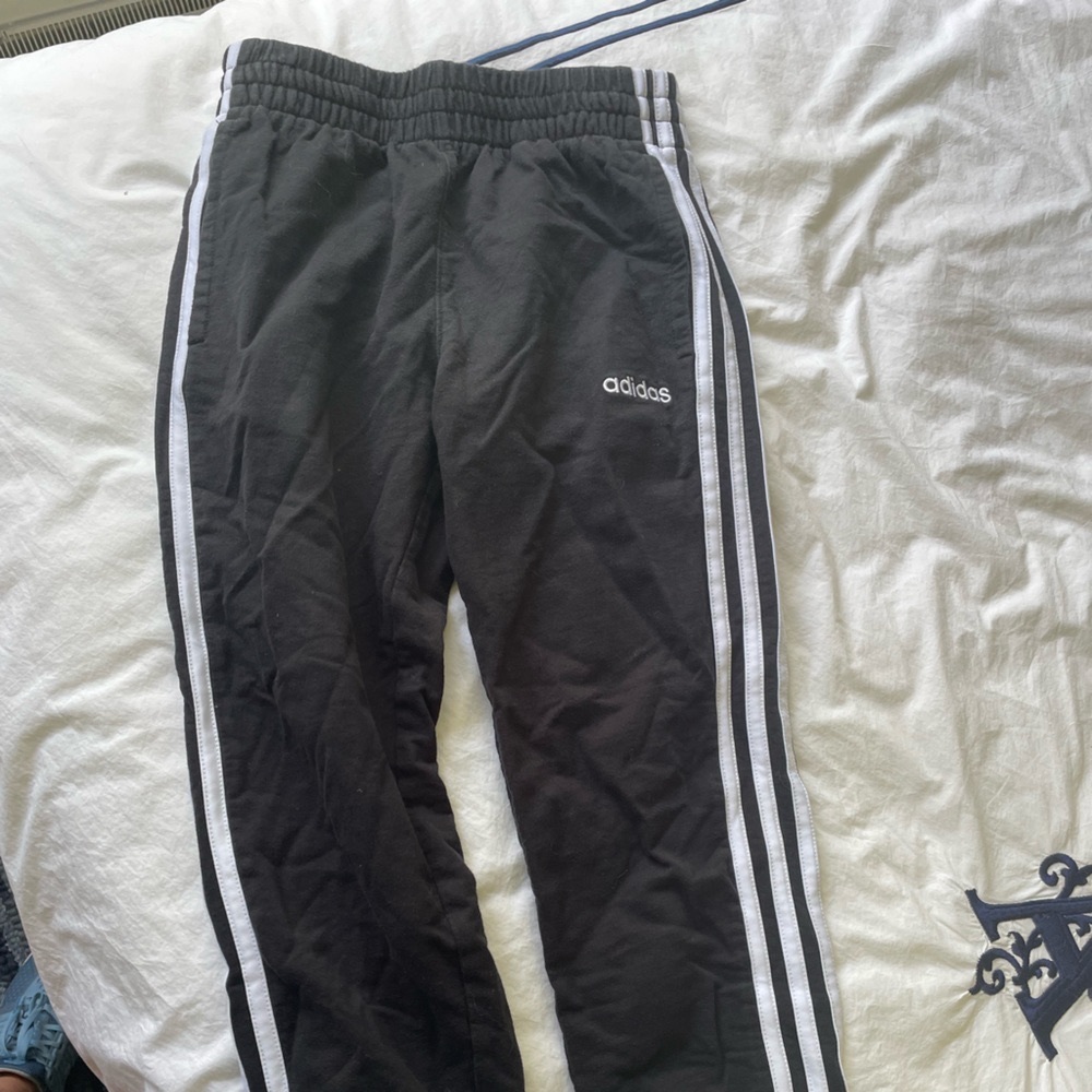 Black adidas joggers size 8